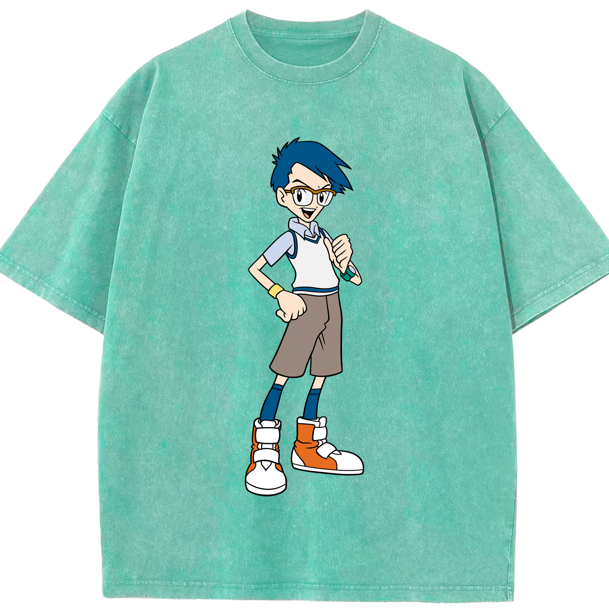 （画像用） Digimon デジタルモンスター/デジモン 綿100% ヴィンテージ風 半袖Tシャツ（フロントプリント）